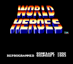World Heroes (Japan) Title Screen
